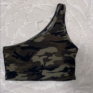 Cami crop top. One shoulder.